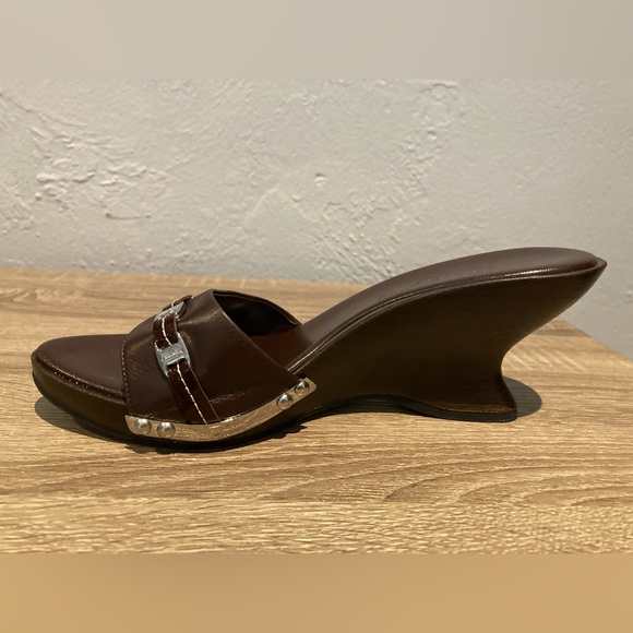 Salvatore Ferragamo Shoes - Salvatore Ferragamo brown leather 3” wedge heels